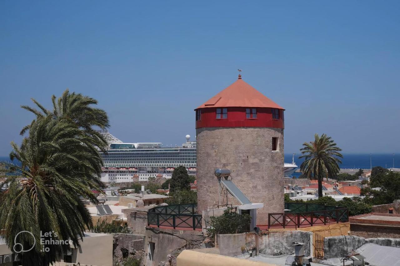 A Medieval Windmill Tower With Magnificent View Rhodes City Exterior foto